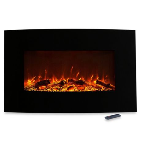 Northwest Curved Color Changing Electric Fireplace Heater In Black