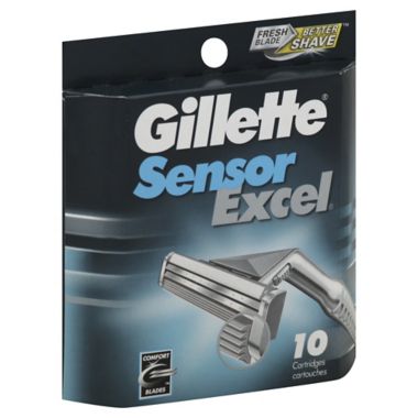 Gillette&reg; Sensor&reg; Excel 10-Count Men's Razor Blade Cartridges. View a larger version of this product image.