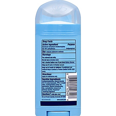 Secret&reg; 2.6 oz. Women&#39;s Invisible Solid Antiperspirant and Deodorant in Unscented. View a larger version of this product image.