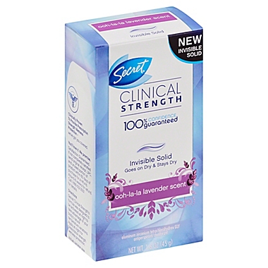 Secret&reg; Clinical Strength 1.6 oz. Invisible Solid Antiperspirant Deodorant in Ooh-La-La Lavender. View a larger version of this product image.