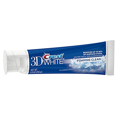 Crest&reg; 3D White&trade; 5.5 oz. Foaming Clean Whitening Toothpaste. View a larger version of this product image.