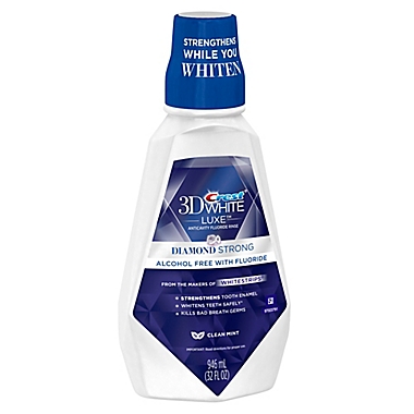 Crest&reg; 3D White Luxe&trade; 33.8 oz. Diamond Strong Fluoride Whitening Mouth Rinse in Clean Mint. View a larger version of this product image.