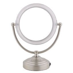 Rialto Fluorescent Light 5X Magnification Vanity Mirror in Nickel