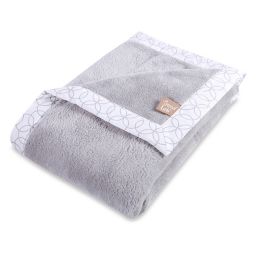 Trend Lab® Grey and White Circles Coral Fleece Framed Receiving Blanket