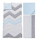 Alternate image 2 for Trend Lab&reg; Blue Taffy Chevron 3-Piece Crib Bedding Set