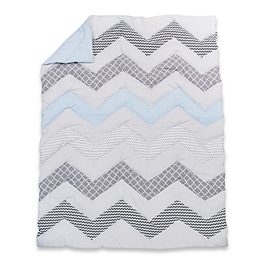 Trend Lab&reg; Blue Taffy Chevron 3-Piece Crib Bedding Set. View a larger version of this product image.
