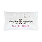 Alternate image 0 for &quot;Always Kiss Me Goodnight&quot; Pillowcase in Grey/Pink