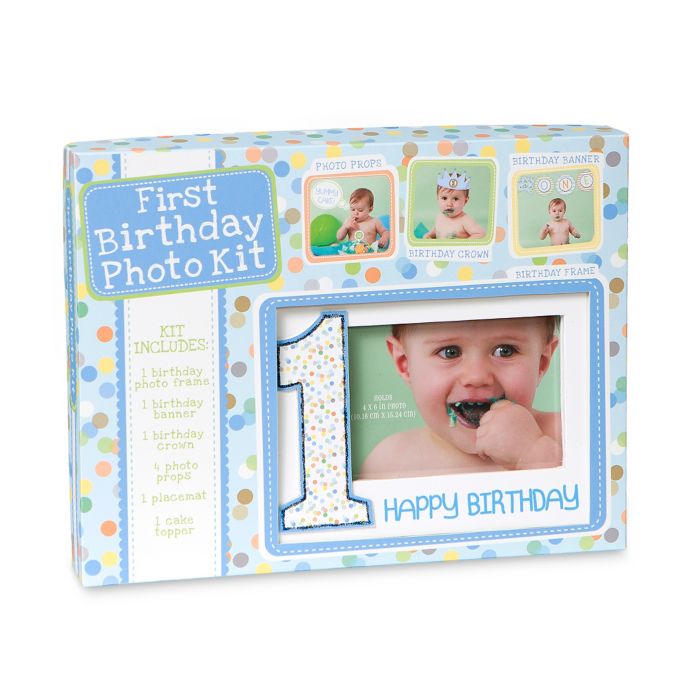 Cr Gibson Baby S First Birthday Photo Prop Kit In Blue Bed Bath