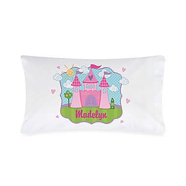 Princess Castle Pillowcase in White/Pink. View a larger version of this product image.