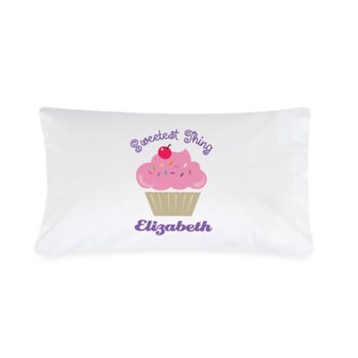 "Sweetest Thing" Cupcake Pillowcase in Pink/Purple