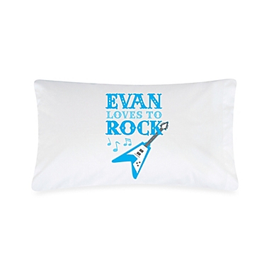 &quot;Loves to Rock&quot; Cotton Pillowcase. View a larger version of this product image.