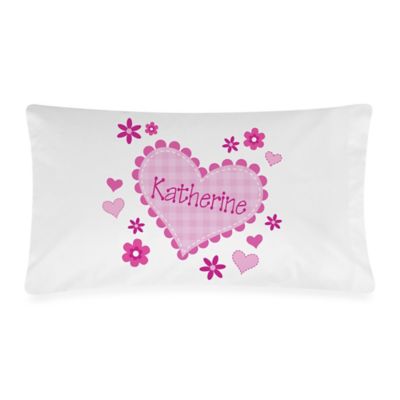Little Sweetheart Cotton Pillowcase in White/Pink