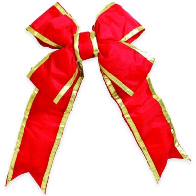 Vickerman 48-Inch x 60-Inch Nylon Outdoor Structural Bow in Red and Gold