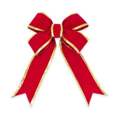 Vickerman 36-Inch x 45-Inch Velvet Bow in Red and Gold