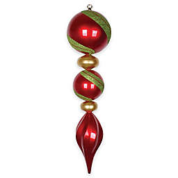 Vickerman 30.5-Inch Jumbo Finial Ornament in Red/Gold Green