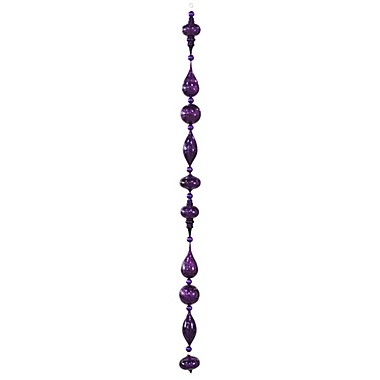 Vickerman 6-Foot Shiny Glitter Drop Garland in Purple. View a larger version of this product image.
