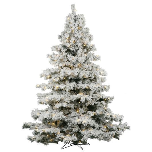 Vickerman Flocked Alaskan Pre Lit Christmas Tree With Warm White Lights Bed Bath Beyond