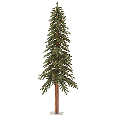 Vickerman 6-Foot Natural Alpine Slim Pre-Lit Christmas Tree with Dura-Lit Multicolored Lights. View a larger version of this product image.