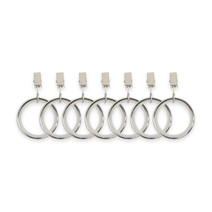 Umbra Cappa Clip Rings In Polished Silver Set Of 7 Bed Bath