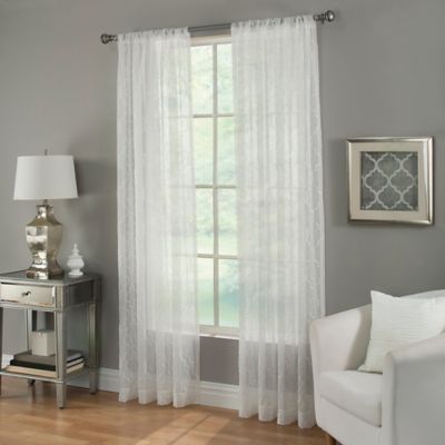 Kendall Sheer Rod Pocket Window Curtain Panel in White ...