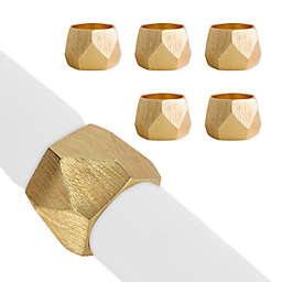 Tri Band Napkin Rings in Gold (Set of 6)