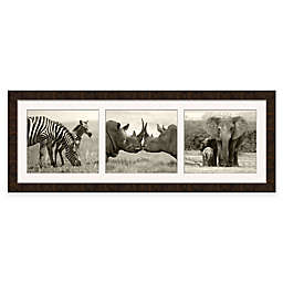 Safari Triptych 42-Inch x 16-Inch Framed Wall Art in Sepia Tone