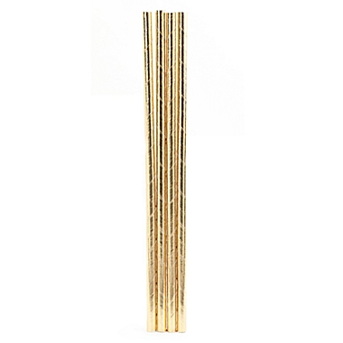 Kikkerland&reg; 144-Pack Paper Straws in Gold. View a larger version of this product image.