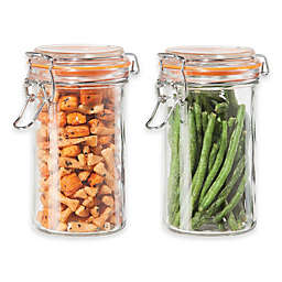 Oggi™ 2-Piece Glass Canisters with Clamp Lid Set