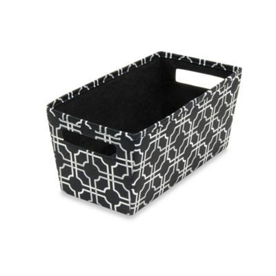 black fabric storage boxes