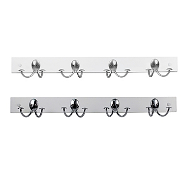 Spectrum&trade; Stratford Wood Rack with 4 Double Hooks. View a larger version of this product image.