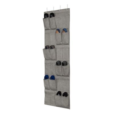 Arrow Weave 24 Pocket Over The Door Shoe Organizer In Grey Bed Bath And Beyond Canada