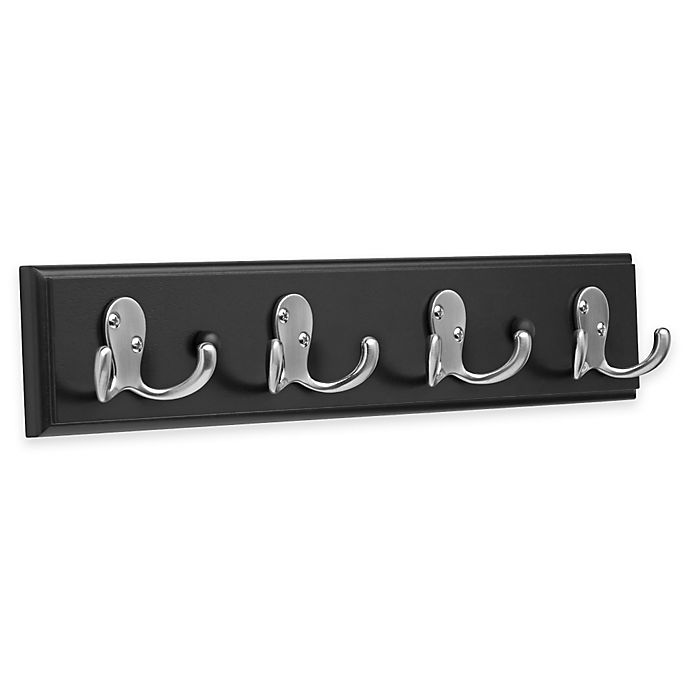 Liberty® 4 Double Prong Hook Rail in Black | Bed Bath & Beyond