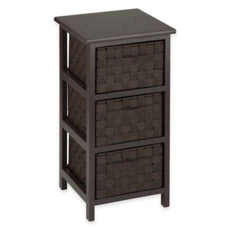 Honey-Can-Do® 3-Drawer Woven Strap Storage Chest in Espresso | Bed Bath & Beyond