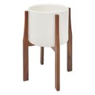 Alternate image 0 for Rita 20-Inch Round Ceramic Planter with Acacia Stand in White