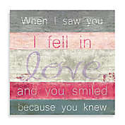 Striped Inspirational "When You Knew" 16-Inch x 16-Inch Canvas Wall Art