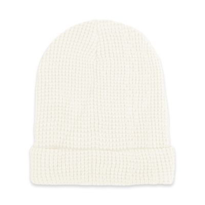 Waffle Knit Beanie in White