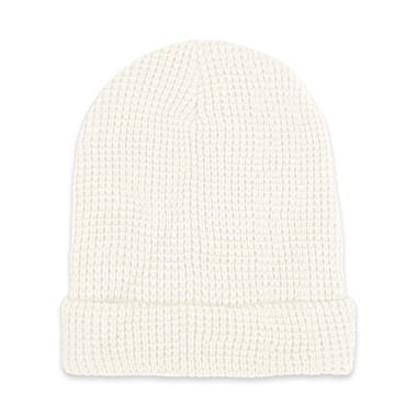 Waffle Knit Beanie in White. View a larger version of this product image.