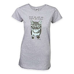 Women's Short-Sleeve "Feed Me. Pet Me. Leave Me Alone." Crew Neck T-Shirt in Grey Heather