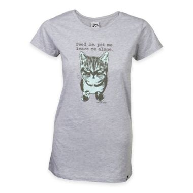 Women's Size XXL Short-Sleeve "Feed Me. Pet Me. Leave Me Alone." Crew Neck T-Shirt in Grey Heather. View a larger version of this product image.