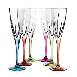 Lorren Home Trends Fusion Champagne Flutes in Multi (Set of 6)