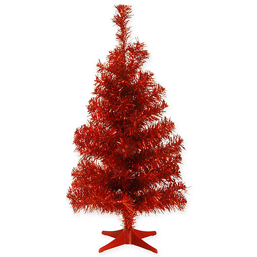 Alternate image 1 for National Tree 3-Foot Tinsel Christmas Tree in Red