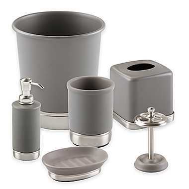 iDesign&reg; York Bath Accessory Collection in Matte Grey. View a larger version of this product image.
