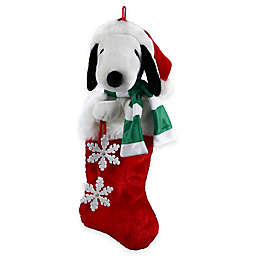 Kurt Adler Snoopy Head with Snowflake Dangles Stocking