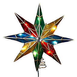 Kurt Adler 14-Inch Capiz 8-Point Multicolor Lit Star Tree Topper
