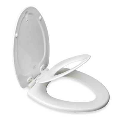 Mayfair&reg; Elongated White NextStep&reg; Child/Adult Toilet Seat with Magnet and Whisper Close