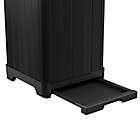 Keter Baltimore Outdoor Waste Bin Trash Can Double Walled Resin Black 39 Gallon 