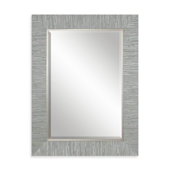 Uttermost 28Inch x 38Inch Belaya Rectangular Wood Mirror in Grey