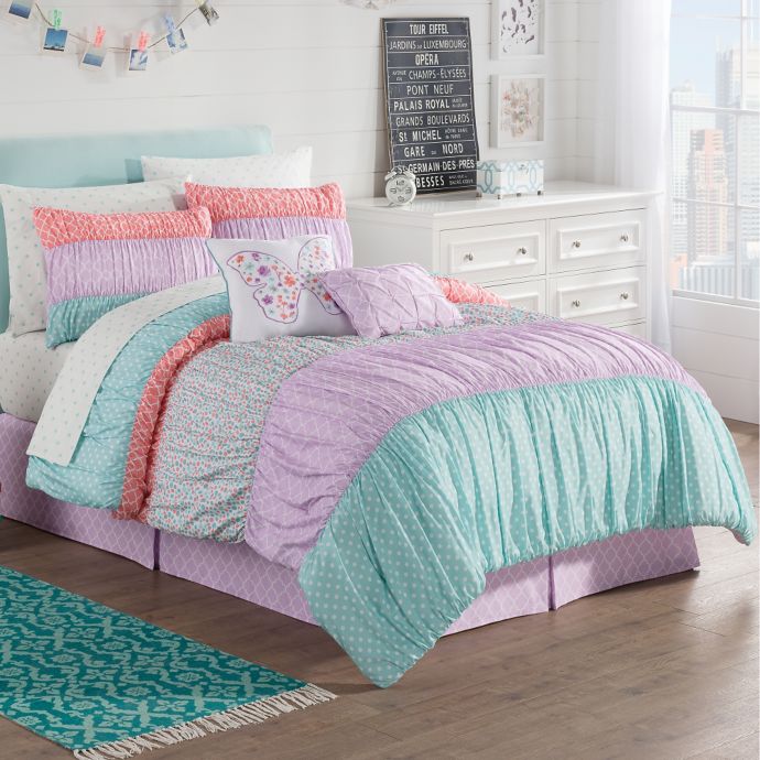 Zoe Reversible Comforter Set In Purple Bed Bath Beyond