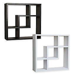 Danya B™ Geometric Intersecting Squares Laminated Wall Shelf