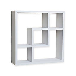 Danya B™ Geometric Intersecting Squares Laminated Wall Shelf in White